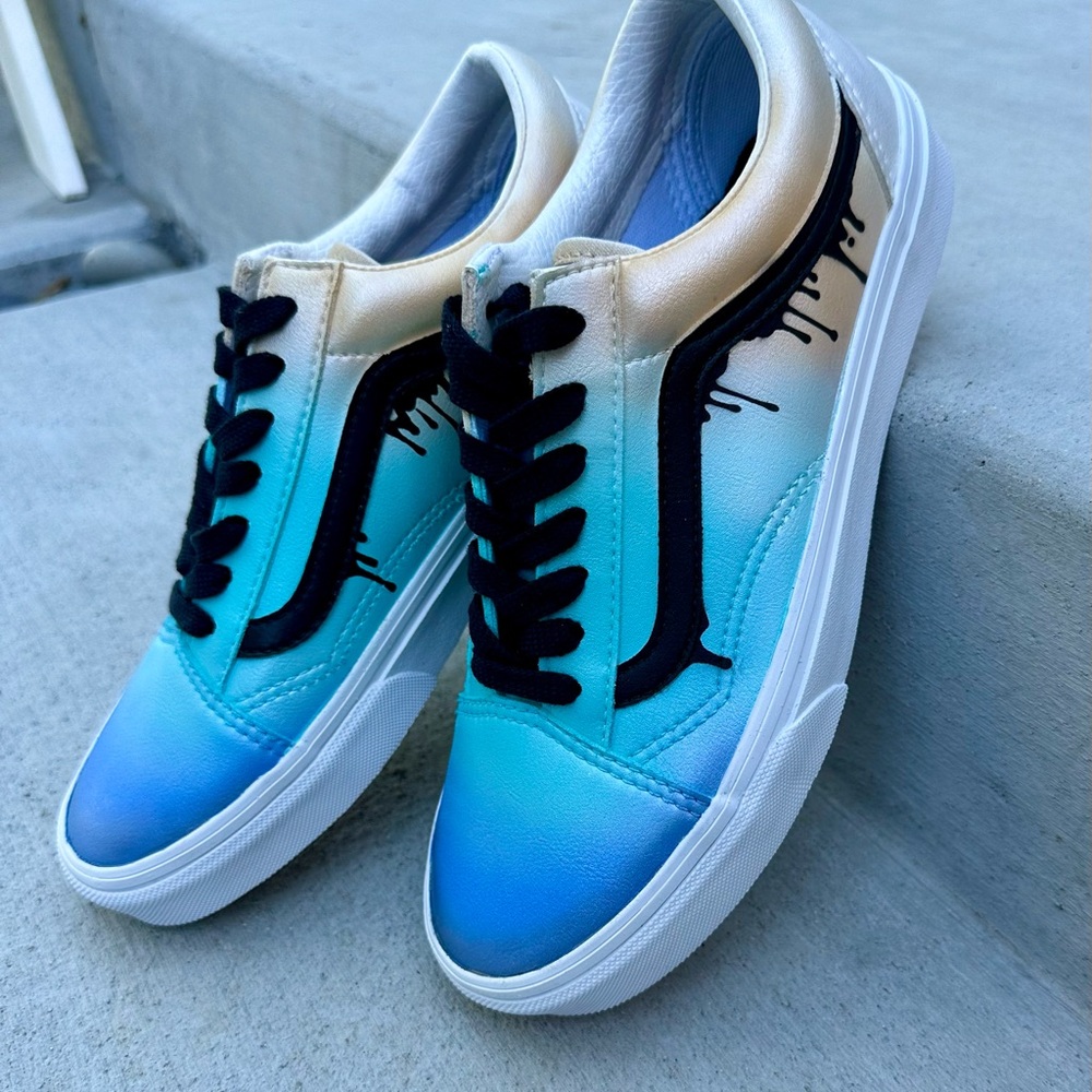 Custom hand painted ombré gradient Vans